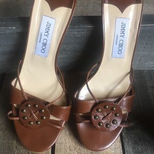 Jimmy Choo Strappy Brown Leather Heel 38.5